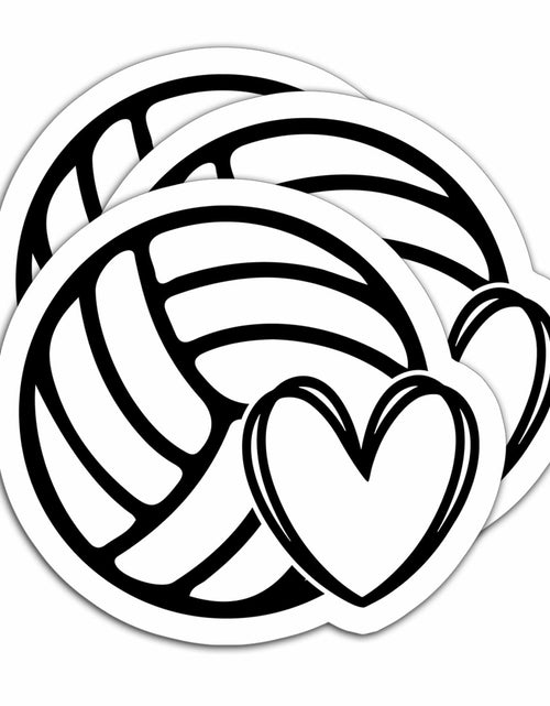 Load image into Gallery viewer, HYKADEUS Volleyball Stickers Waterproof Vinyl Decals 3"x2.7" 3PCS Heart Design
