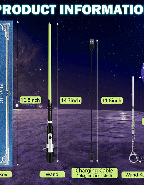 Load image into Gallery viewer, KingVows Light Up Magic Wizard Wand 14.3" Rechargeable Green Cosplay
