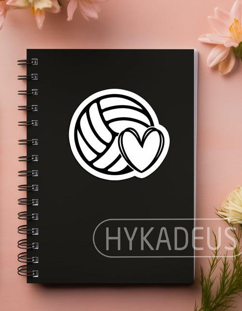Load image into Gallery viewer, HYKADEUS Volleyball Stickers Waterproof Vinyl Decals 3"x2.7" 3PCS Heart Design
