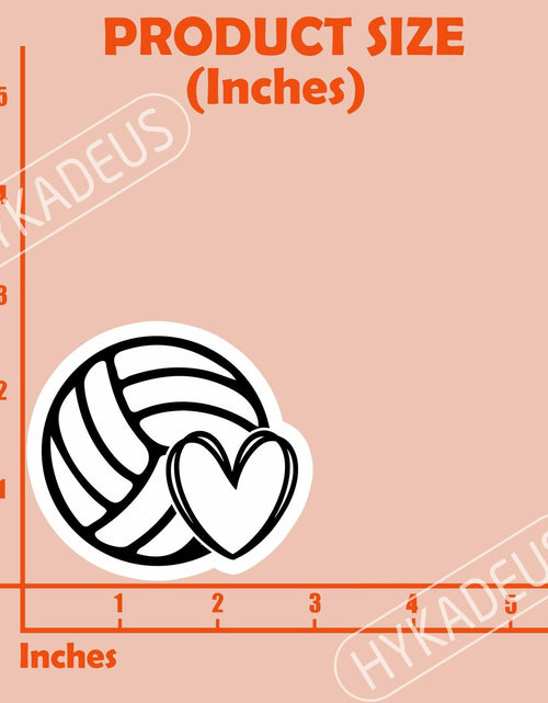 Load image into Gallery viewer, HYKADEUS Volleyball Stickers Waterproof Vinyl Decals 3"x2.7" 3PCS Heart Design
