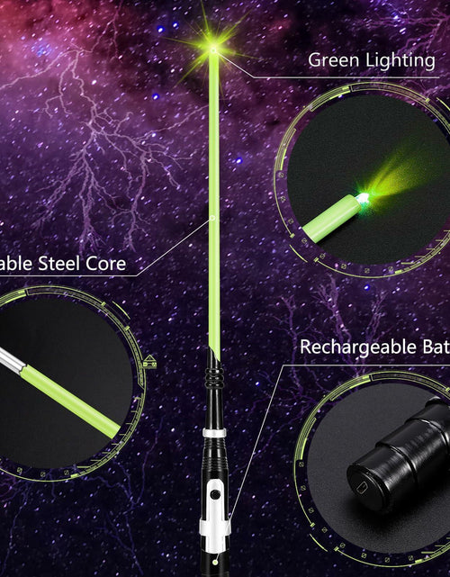 Load image into Gallery viewer, KingVows Light Up Magic Wizard Wand 14.3" Rechargeable Green Cosplay
