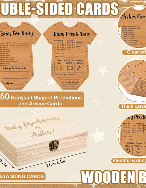 Load image into Gallery viewer, Estune 352 Pcs Baby Shower Advice Cards Blue Bear Decorations Game
