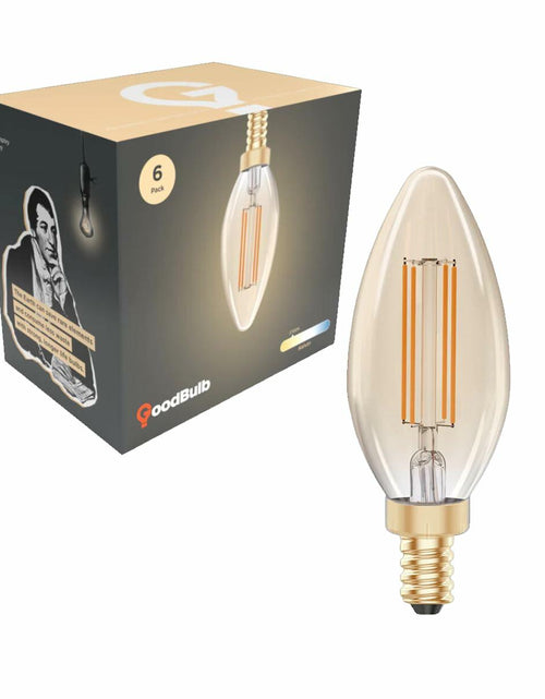 Load image into Gallery viewer, GoodBulb 5W E12 Clear Golden LED Chandelier Bulbs 2200K 300LM 6 Pack
