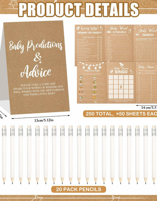 Load image into Gallery viewer, Estune 352 Pcs Baby Shower Advice Cards Blue Bear Decorations Game
