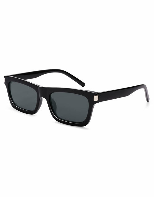 Load image into Gallery viewer, Appassal Retro Rectangular Sunglasses Unisex Black/Dark Gray AP3752 Open Box
