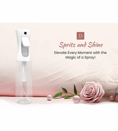 BEAUTY ME Continuous Mist Spray Bottle 10.1oz White Fine Mist Sprayer