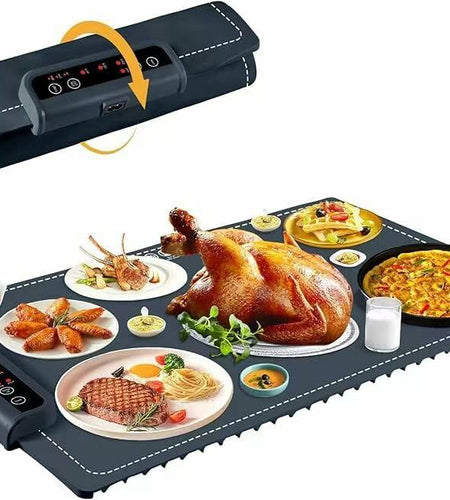 BOLEISE Electric Warming Tray Nano Silicone 3 Temp Settings White Size M