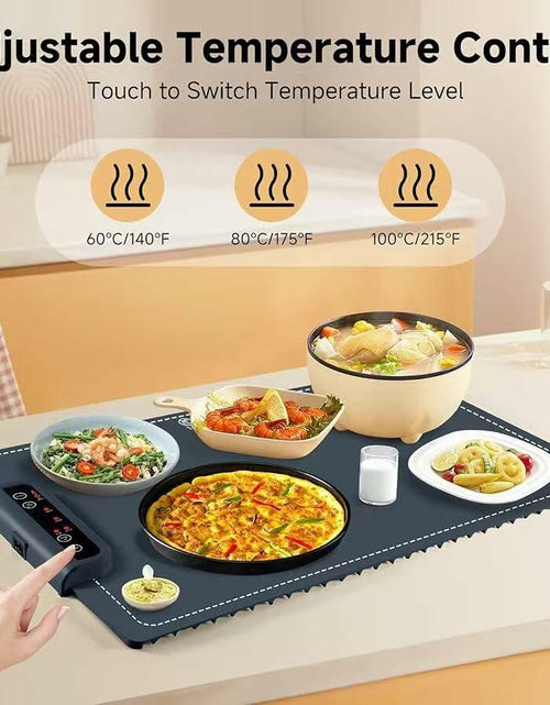 Load image into Gallery viewer, BOLEISE Electric Warming Tray Nano Silicone 3 Temp Settings White Size M
