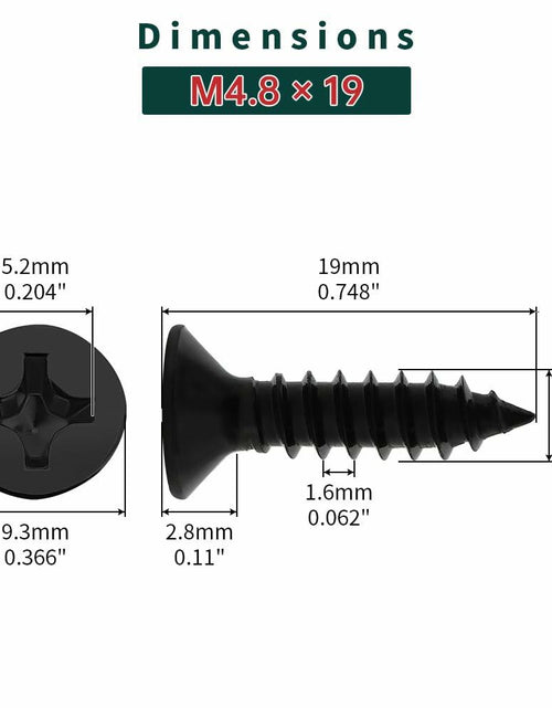 Load image into Gallery viewer, Fayeploo #10x3/4" Flat Head Wood Screws 50pcs Black Oxide Stainless Steel

