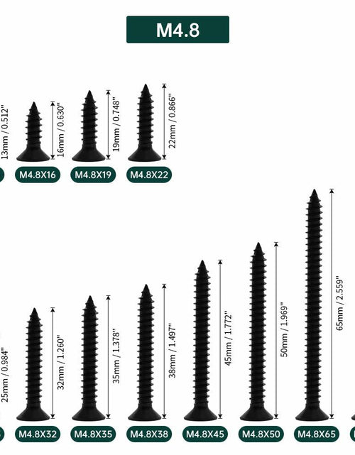 Load image into Gallery viewer, Fayeploo #10x3/4" Flat Head Wood Screws 50pcs Black Oxide Stainless Steel
