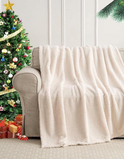 Load image into Gallery viewer, Jungle Star 3 Layer Jacquard Fleece Throw Blanket 50x70 Inch Wave Beige
