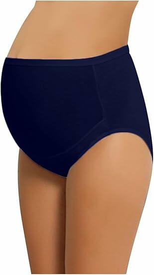 Load image into Gallery viewer, NBB Lingerie Women's Adjustable Maternity Panties High Cut Cotton Navy 3 Pack M
