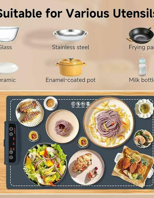 Load image into Gallery viewer, BOLEISE Electric Warming Tray Nano Silicone 3 Temp Settings White Size M
