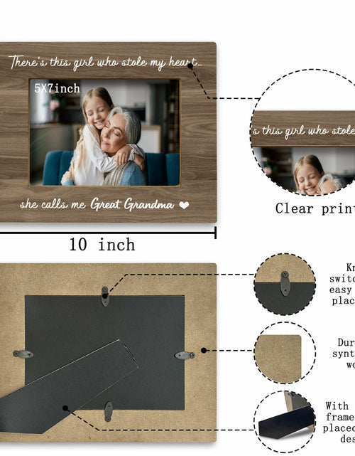 Load image into Gallery viewer, FONDCANYON Great Grandma 5x7 Photo Frame Gift Pink Rustic Style
