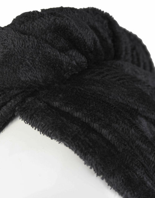 Load image into Gallery viewer, FABBRICA HOME Bamboo Rayon Spa Bath Wrap &amp; Hair Turban Set Navy Blue One Size
