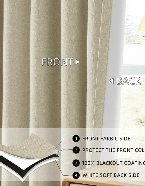 Load image into Gallery viewer, ChrisDowa Pinch Pleated Blackout Linen Curtains 40x102in Greyish Beige 2 Panels
