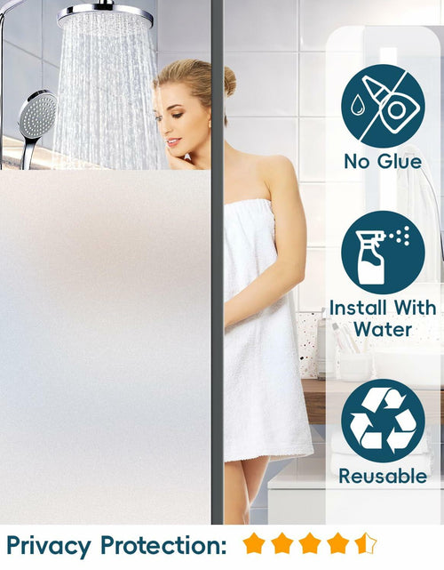 Load image into Gallery viewer, Dwersty Frosted Glass Window Privacy Film Static Cling 17.5x78.74in Anti-UV
