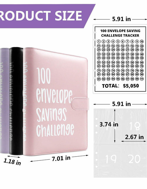 Load image into Gallery viewer, Mashaop 100 Envelope Challenge Binder White PU A4/Letter 13 Pages

