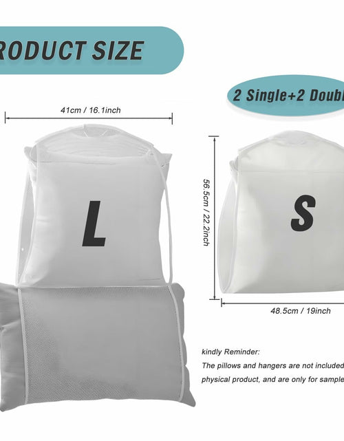Load image into Gallery viewer, Hanging Pillow Drying Rack Net Large Capacity Foldable Mesh Bags 4pcs Large Size
