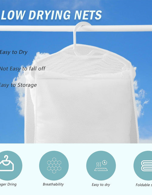 Load image into Gallery viewer, Hanging Pillow Drying Rack Net Large Capacity Foldable Mesh Bags 4pcs Large Size

