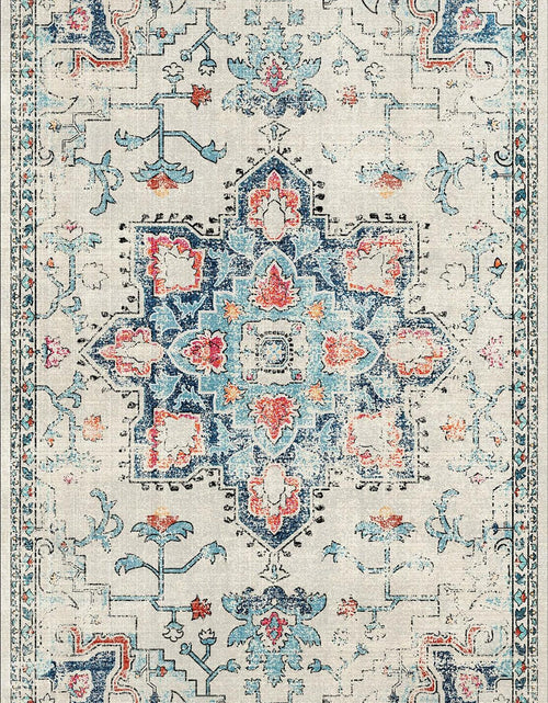 Load image into Gallery viewer, Puremy 2x3 Vintage Boho Entryway Rug Non Slip Low Pile Floral Cream
