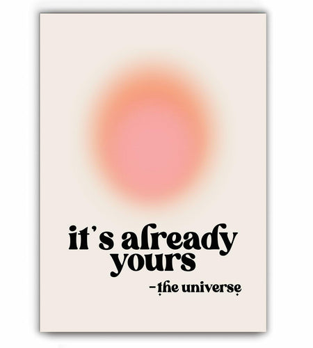 Usoway Motivational Wall Art Pink Aura Canvas 12x16in Unframed
