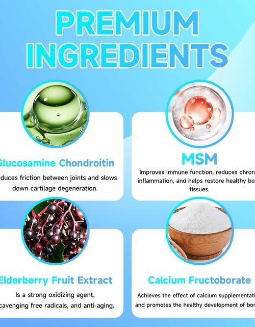 Load image into Gallery viewer, NutriVigor Glucosamine Chondroitin MSM Elderberry Gummies Blueberry 60ct
