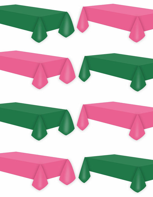 Load image into Gallery viewer, CIEOVO 8 Pcs Pink Green Disposable Witch Tablecloths Rectangle Plastic
