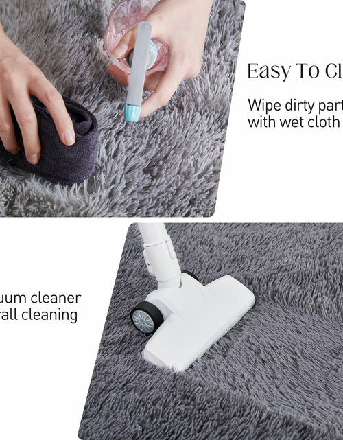 Load image into Gallery viewer, Puremy Grey Round Fluffy Rug 5ft Non-Slip Carpet for Kids Nursery Room
