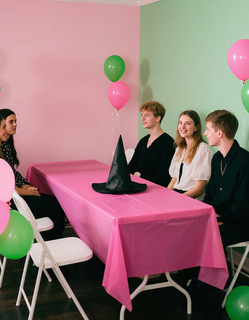 Load image into Gallery viewer, CIEOVO 8 Pcs Pink Green Disposable Witch Tablecloths Rectangle Plastic
