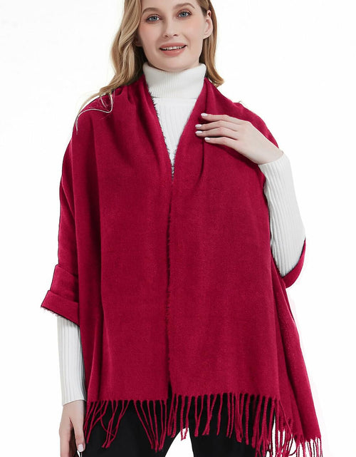 Load image into Gallery viewer, Landisun Winter Pashmina Shawl Scarf for Women Cashmere Green Solid

