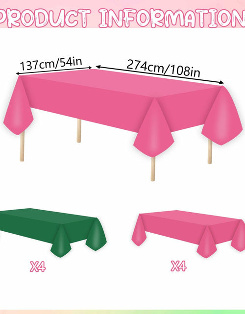 Load image into Gallery viewer, CIEOVO 8 Pcs Pink Green Disposable Witch Tablecloths Rectangle Plastic
