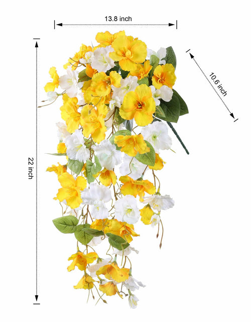 Load image into Gallery viewer, Ivydale Artificial Hibiscus Hanging Flowers Silk 2pcs Yellow White Vines
