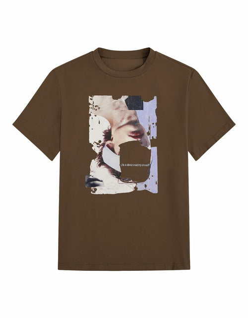 Load image into Gallery viewer, SOLY HUX Men's Graphic Letter Print Short Sleeve T-Shirt Brown Size S
