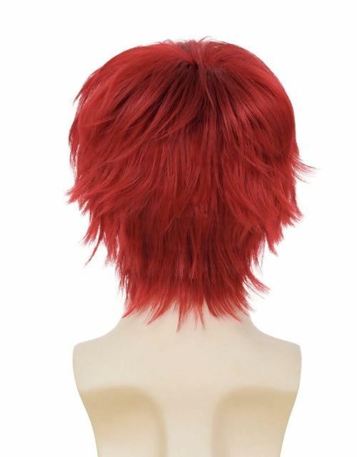 Load image into Gallery viewer, Salaibs Mens Red Short Wig Synthetic Natural Looking Bangs Halloween Cosplay
