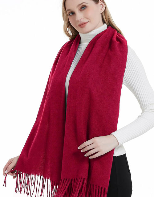 Load image into Gallery viewer, Landisun Winter Pashmina Shawl Scarf for Women Cashmere Green Solid
