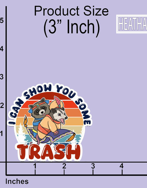 Load image into Gallery viewer, HEATHAVEN 3pcs Meme Raccoon Possum Trash Stickers Vinyl As Pictured
