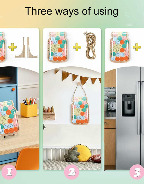 Load image into Gallery viewer, Goodangie00 Magnetic Reward Jar Classroom Board Kids Potty Training Wood Love
