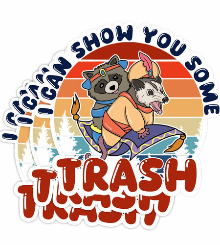 HEATHAVEN 3pcs Meme Raccoon Possum Trash Stickers Vinyl As Pictured