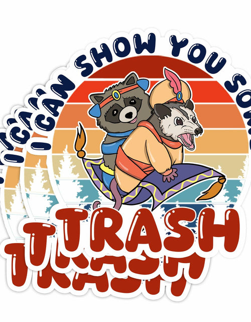Load image into Gallery viewer, HEATHAVEN 3pcs Meme Raccoon Possum Trash Stickers Vinyl As Pictured
