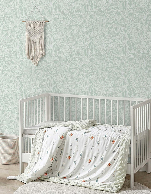 Load image into Gallery viewer, Fiula Peel and Stick Wallpaper Green White Leaf 17.3inx78.7in Removable Vinyl
