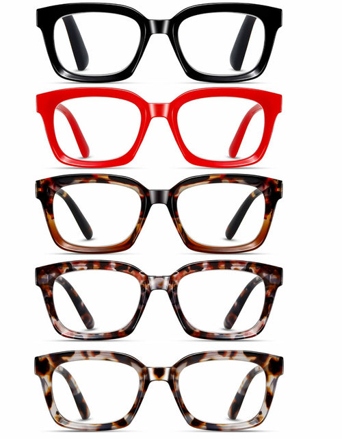 Load image into Gallery viewer, Dccdllo Women's Blue Light Blocking Oversized Square Reading Glasses +3.5
