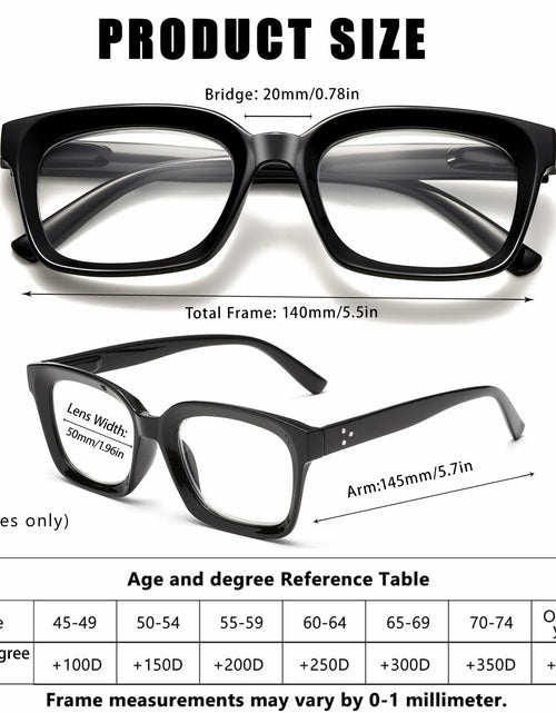 Load image into Gallery viewer, Dccdllo Women's Blue Light Blocking Oversized Square Reading Glasses +3.5
