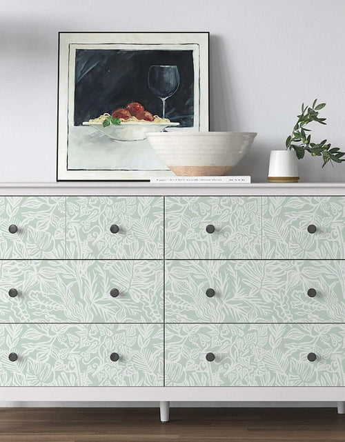 Load image into Gallery viewer, Fiula Peel and Stick Wallpaper Green White Leaf 17.3inx78.7in Removable Vinyl
