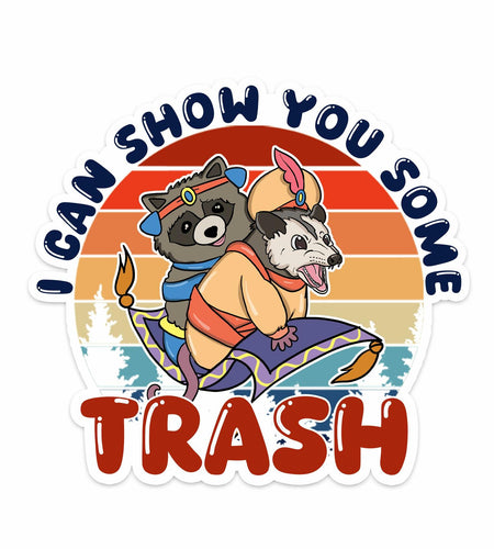 HEATHAVEN 3pcs Meme Raccoon Possum Trash Stickers Vinyl As Pictured