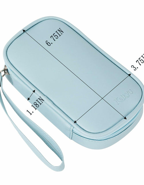 Load image into Gallery viewer, Koikyu PU Leather Tampon Organizer Bag with Zipper Handle Light Blue Small
