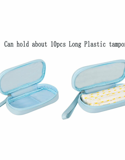 Load image into Gallery viewer, Koikyu PU Leather Tampon Organizer Bag with Zipper Handle Light Blue Small
