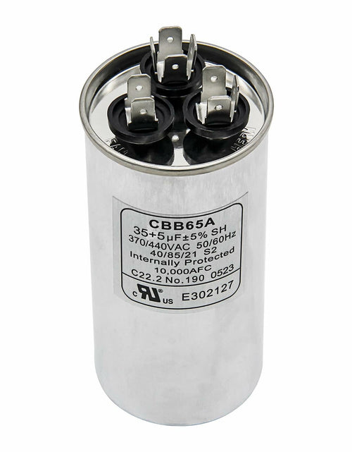 Load image into Gallery viewer, Denkuhin CBB65 Dual Run Capacitor 35+5uF 370/440VAC Air Conditioner Motor
