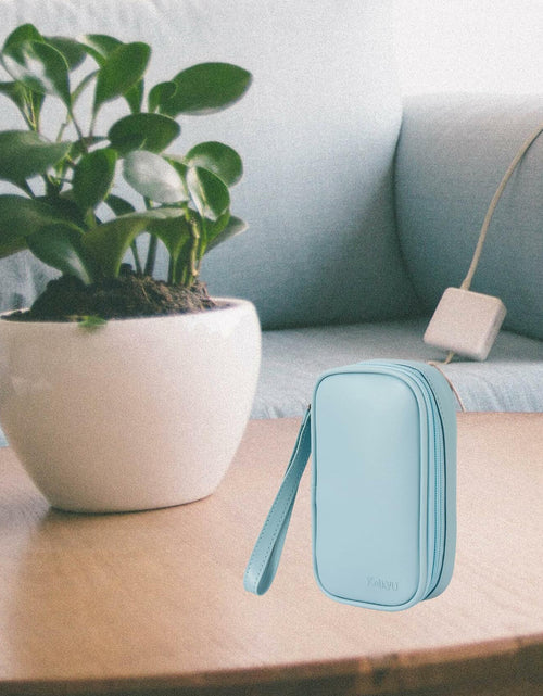 Load image into Gallery viewer, Koikyu PU Leather Tampon Organizer Bag with Zipper Handle Light Blue Small
