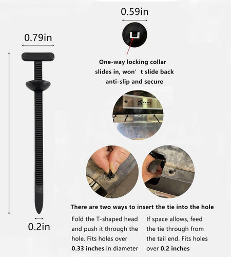 jeseea 100PCS Nylon Universal Cable Tie Buckle Heavy Duty Self-Locking